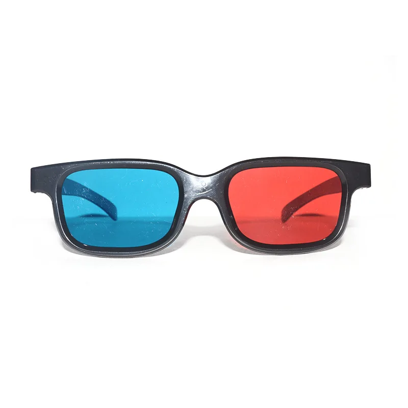 Универсальные 3D очки в черной оправе, красного и синего цвета, анаглиф, 0,2 мм, дешевые 3D очки для светодиодный проектор, кино, игры, DVD