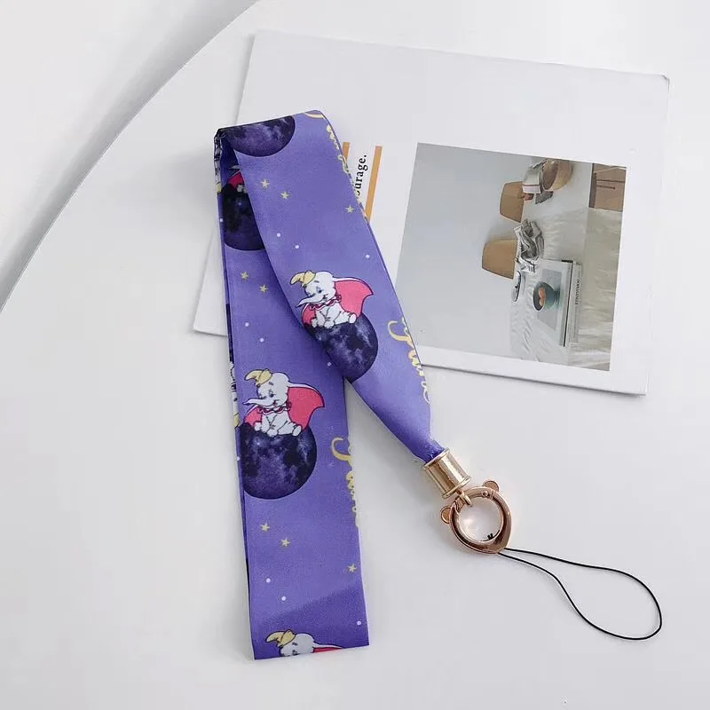 Фиолетовый муха слон ремешки на шею для ключей шелковый шарф ремень ключ ID пропуск карта брелок для ключей со значком для iPhone авокадо