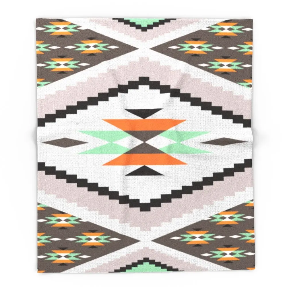

Navajo 51" x 60" Blanket Warm Flannel Plaid Travel Soft Blankets Throws for Living Room