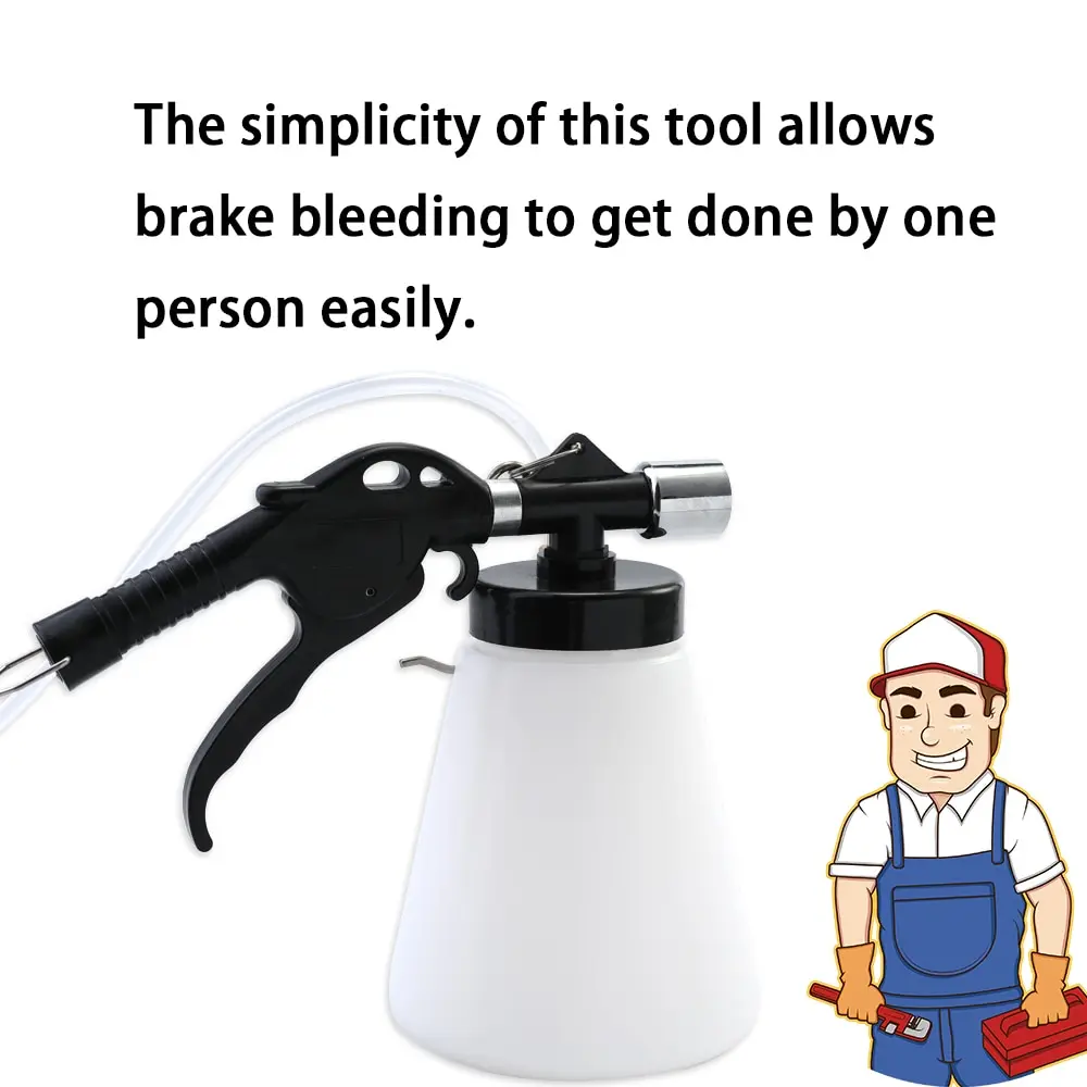Air Brake Bleeder Kit Pneumatic Clutch Vacuum Hydraulic Fluid Fill Bottle