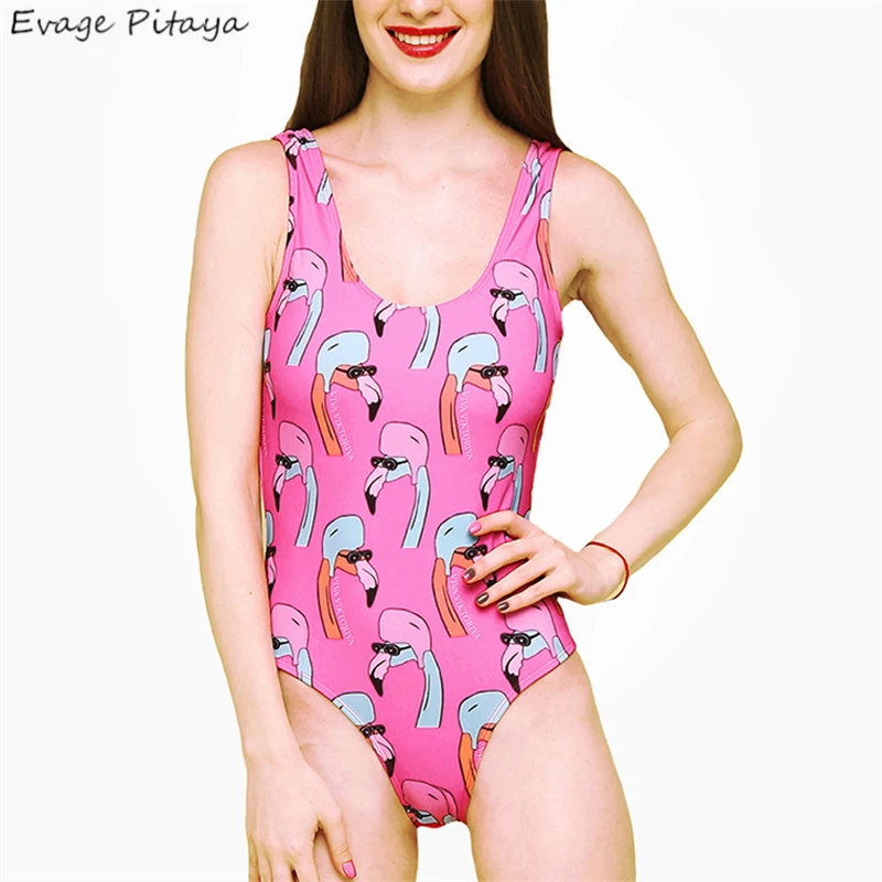 

Evage pitaya 2019 new swim suit women swimwear one piece Digital printing slim mature Low collar bikini swimsuit