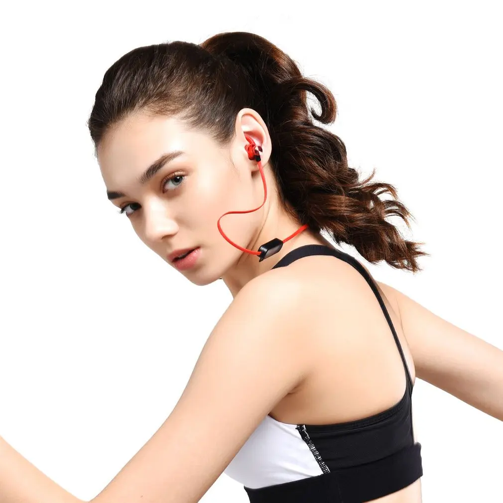 T22 Sports Wireless Bluetooth Earphone Magnetic Attraction Headset Waterproof Earphone Build-in Mic Pluggable TF card