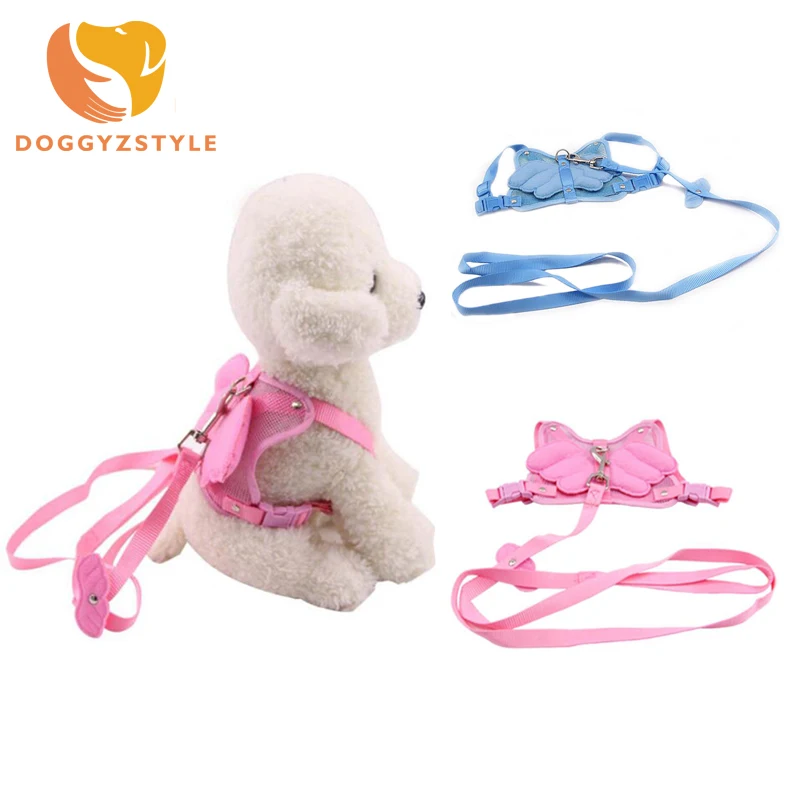Breathable Mesh Dog Harness Leash Set Angel Wings Shaped Pet Leash