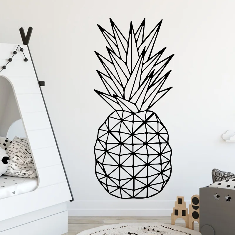 Pineapple Pattern Fruit Design Wall Sticker for Kids Room Decoration Vinyl Self Adhesive Wall Decal Waterproof Art Decor Mural
