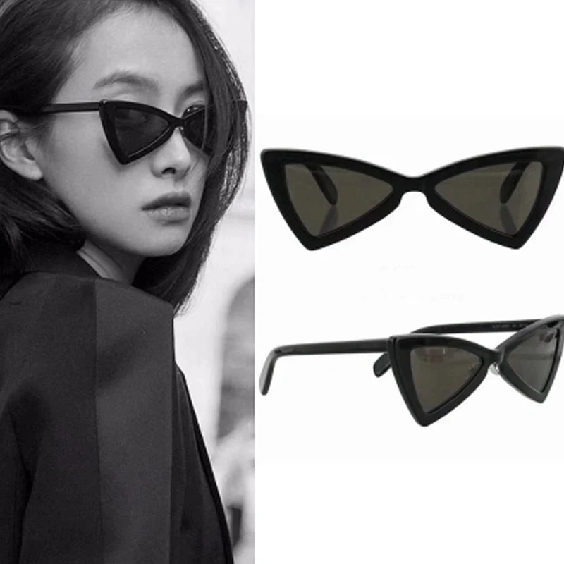 

Sexy Cat Eye Bow Sunglasses Women Vintage Retro Luxuty Brand Sunglases UV400 Black Shades Retro Cateye femme lentes de sol mujer