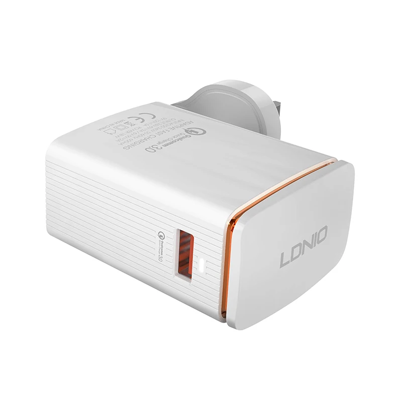 LDNIO A1301Q Съемная Великобритания Plug один QC3.0 быстрой зарядки USB Порты и разъёмы дома