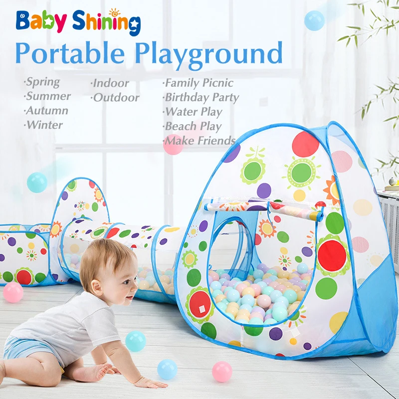 New Baby Shining 3PCS Shooting Folding Portable Dry Ball Pool Children Playpen Toy Fence Baby Indoor/Ou