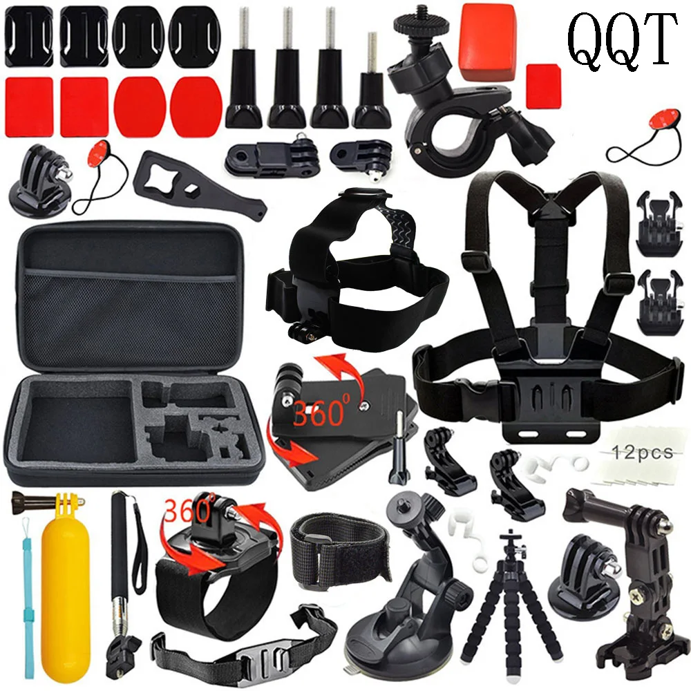 QQT для GoPro набор аксессуаров для Gopro Hero 7 6 5 Black Go Pro Hero 4/3+/3/2 1 Аксессуары для спортивной камеры