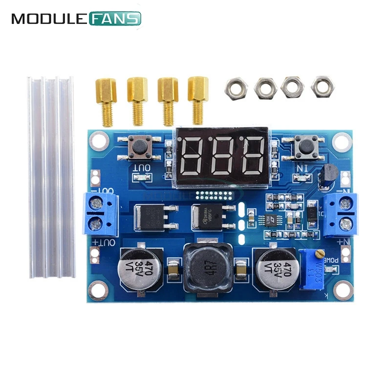 

LTC1871 Boost Step Up Module Power Supply LED Voltmeter Digital Red LED Display Board DC-DC 100W 3-35V 12V to 3.5-35V Heat Sink