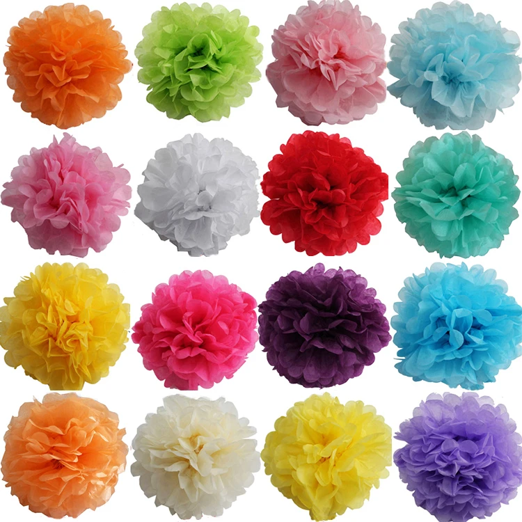 Hot Sale! 20 pcs Tissue Paper Pom Poms Wedding Party Decoration DIY Flower Balls Colorful Paper Flowers 16 paper pom poms|paper pom pomstissue paper pom - AliExpress