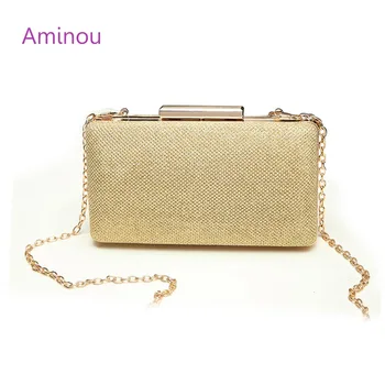 

2016 high quality small evening bag for girl gold chain women clutch fashion party Purse sac a main femme de marque luxe cuir