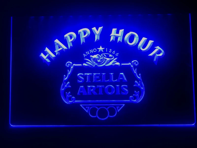616 Стелла артойс пиво «Happy Hour» светодиодный неоновый знак
