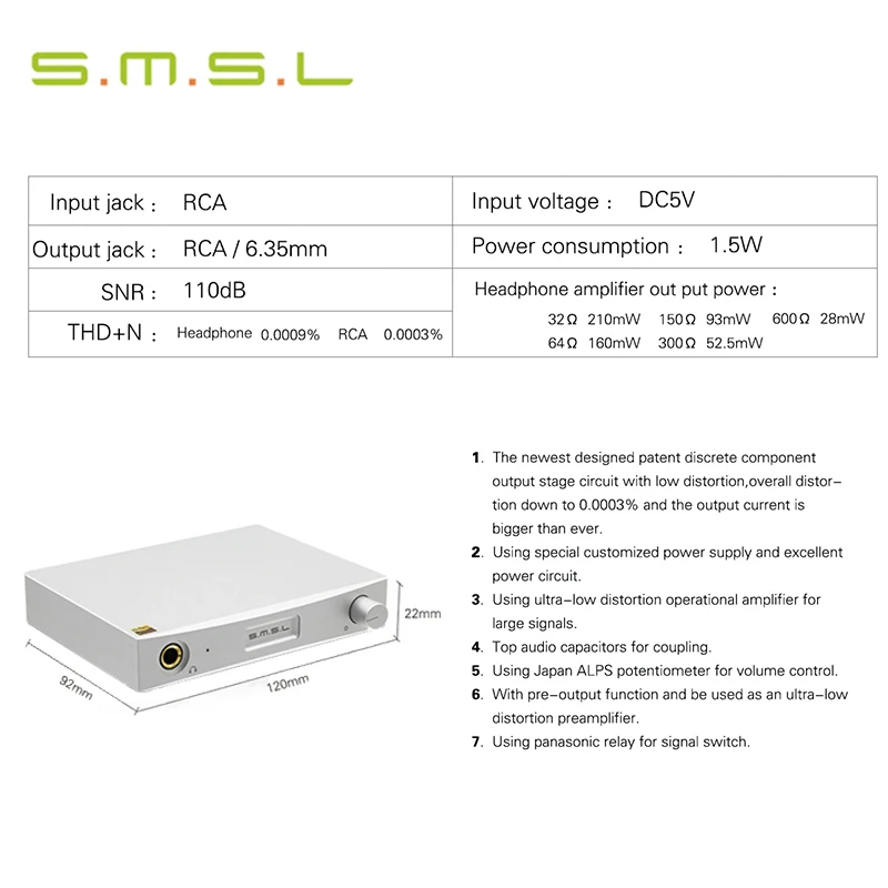 Новейший SMSL SAP-12 класс A/B высокопрочный HIFI усилитель для наушников усилитель RCA вход/выход 6,35 мм выход для наушников