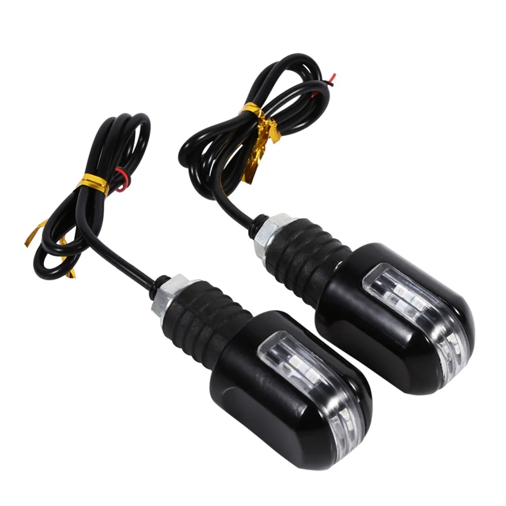 1 Pair LED Motorcycle Handlebar End Turn Signal Light Universal 18mm-22mm Indicator Flasher Handle Bar Blinker Side Marker Lamp |