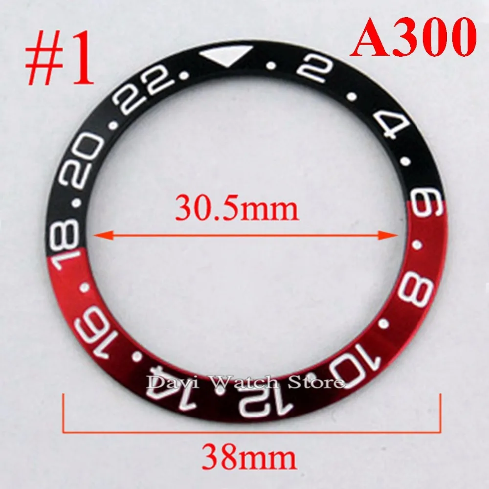 

38/40mm Red Black Titanium Fit GMT Automatic Movement Mens Watch Bezel