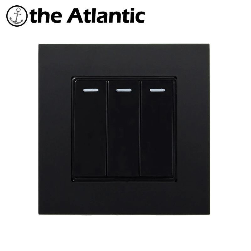 Wall Switch 1 2 3 4 Gang Rocker Lamp Light Switch On / Off Wall Switch PC Black Plastic Panel Interruptor 110-250V 16A
