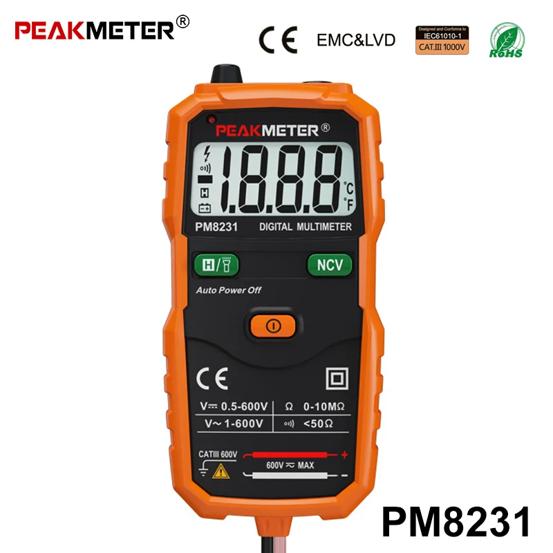 Портативный DC/AC мини цифровой мультиметр карманный размер Умный интеллектуальный Измеритель сопротивления напряжения тестер - Цвет: PM8231