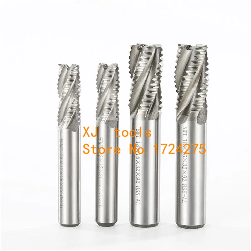 

1pcs HSS-AL 4F 6/8/10/12/14/16/18/20/22/25/28/30/32mm end wave edge mills milling cutter machine tool Roughing cutter
