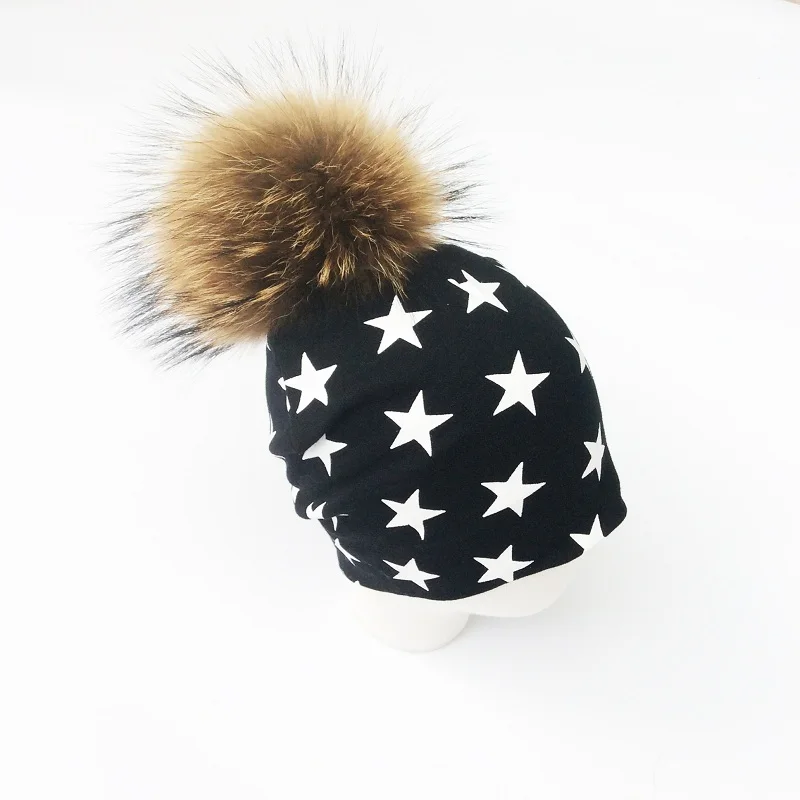 шапка детская natural raccoon fur шапки детские осенью зимой для девочек реальное енот