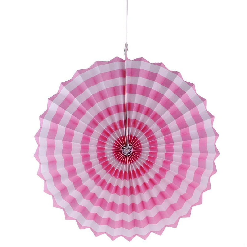 DIY 6Pcs/Set Hanging Paper Fan Pinwheel Garland Children Birthday Party Decor 5 Colors