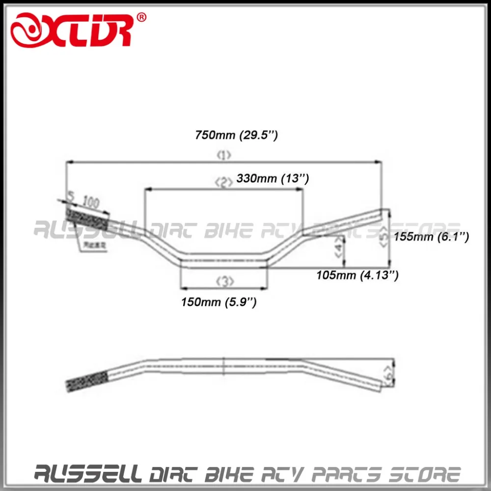 Высокая посадка руль 22 мм и ручки руля Pro taper& квадратный коврик для SSR TTR BBR KLX110 DRZ110 Honda XR CRF50 70 Байк