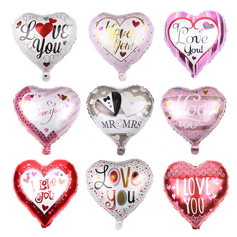 

I Love You Heart-shaped Foil Balloons Helium Party Foil Aluminum Red Heart Balloons Wedding Engagement Decoration Supplies