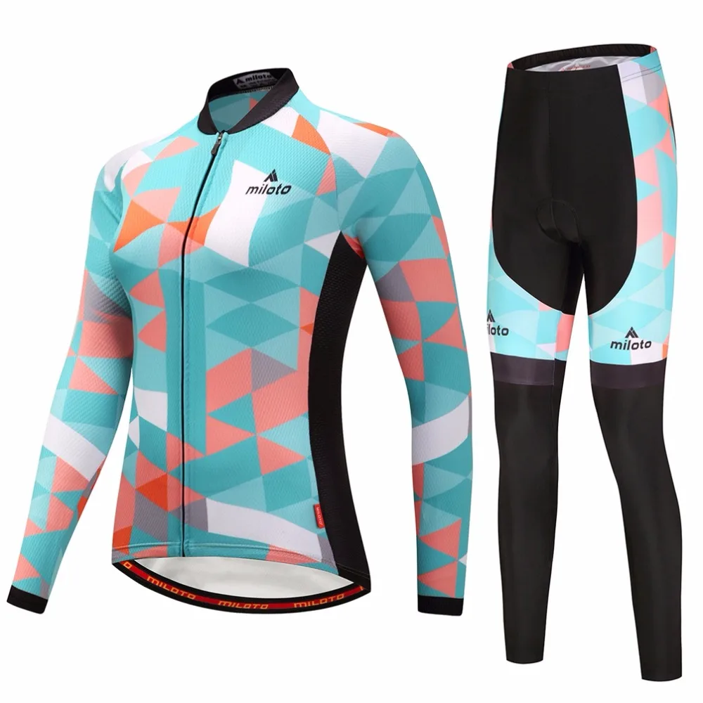 Long Sleeve Women's Cycling Jerseys & Mountain Pants Sets Coolmax Long