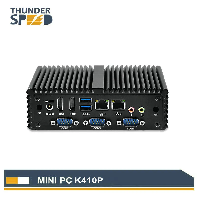 

Mini ITX Computer 2*Ethernet Port 4*COM 2*HDMI Intel Celeron 3215U Mini PC 4G RAM 64G SSD Office Computer Support Windows OS