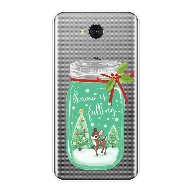 ТПУ задняя крышка для huawei Y5 Y6 Y7 Prime 2018 Y9 2019 Рождественский олень мягкий чехол