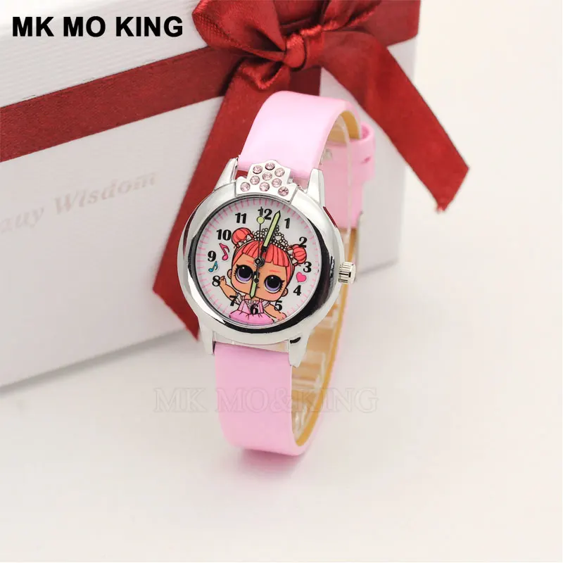 

luxury brand kittyed princess Rhinestone Cartoon Ice snow music Cute children's boys girls kids Quartz watch Clock gifts dw mk