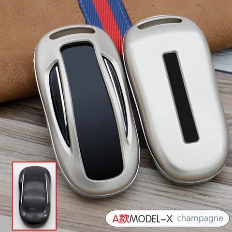 Автомобильный чехол для ключей ABS с карманом для Tesla модель X чехол для ключей аксессуары для ключей - Название цвета: only cover champagne