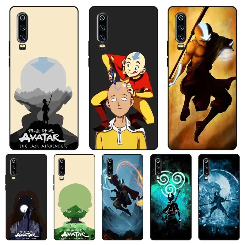 N256 Аватар Aang Черный силиконовый чехол для huawei P8 P9 P10 P20 P30 Lite Pro P Smart Plus 2017 2019 |
