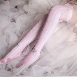 Новая мода для девочек женщин хлопок прекрасный розовый чулки с кроликами Платье Чулки