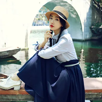 

Autumn Women dress British style Retro long sleeve christmas maxi doll collar dress Bow high waisted High-grade dress