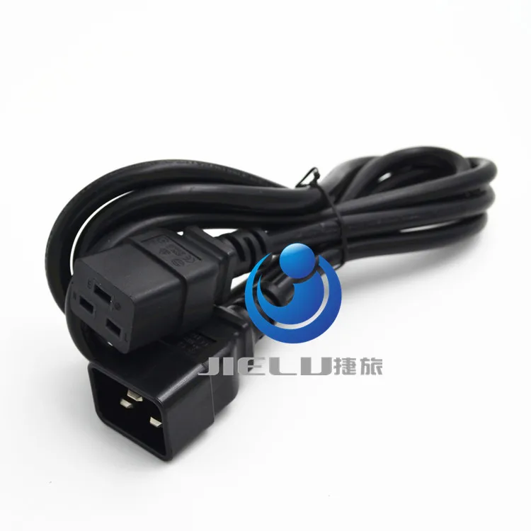 

2PCS C19-C20,IEC320 C20 Male Plug To IEC320 C19 Female Power Extension Cable Cord Engine Room UPS Power Cable Cord 3*2.5mm 1.8m