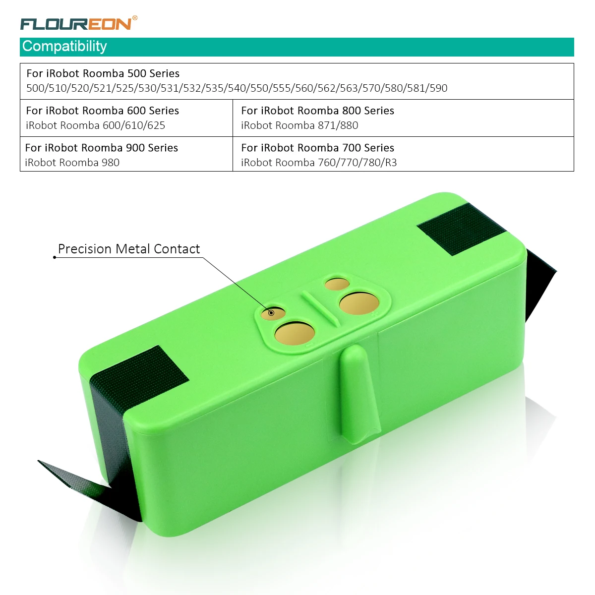 Floureon 14,8 V 5300mAh литий-ионный аккумулятор совместимый для IRobot Roomba 500 600 700 800 980 серии