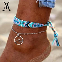 Богемский волнистый ножной браслет, хлопчатобумажные тканые браслеты для женщин, модные Enkelbandje ножные браслеты в стиле бохо на ноге, пляжные украшения для ног