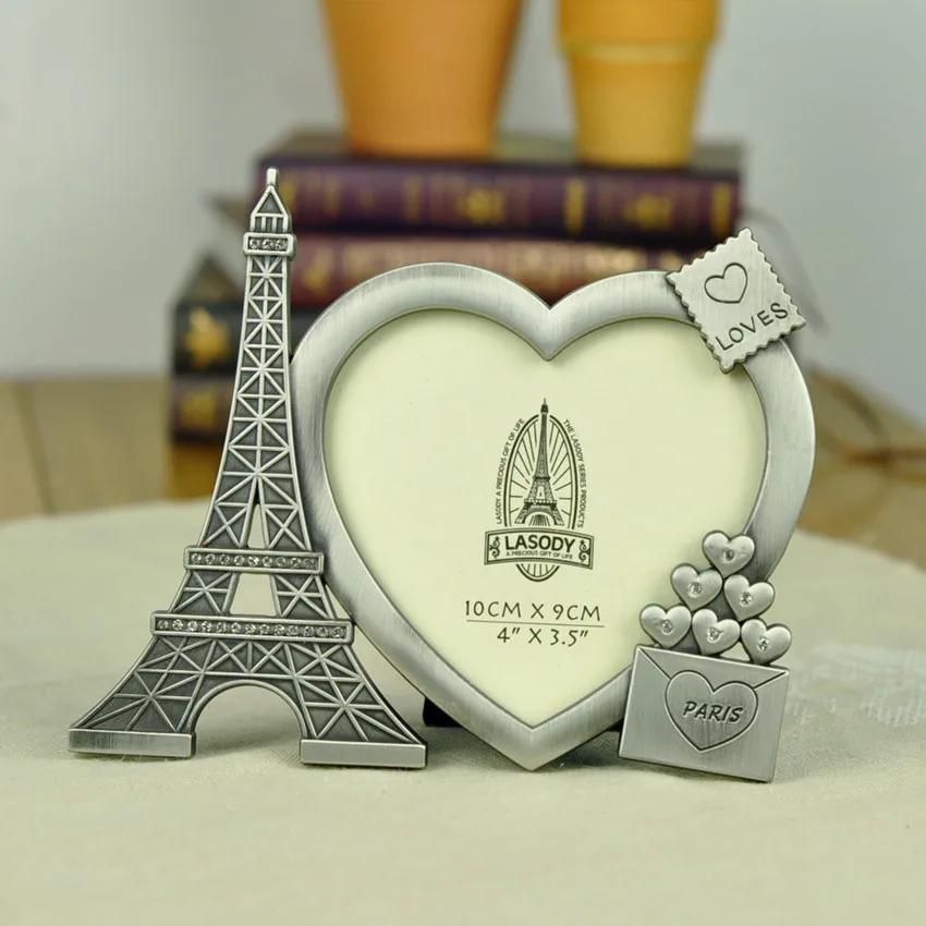 Free shipping 4 inch Zinc Alloy Photo Frame Diamond setting Paris