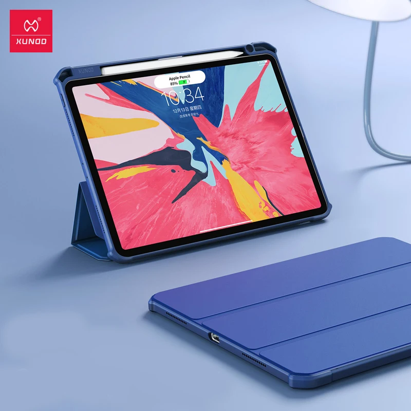 

Xundd Protective Cover for iPad Pro 12.9 2018 Anti-Drop Smart Magnetic Pencil with Pen Holder TPU Silicone Sell Leather Case