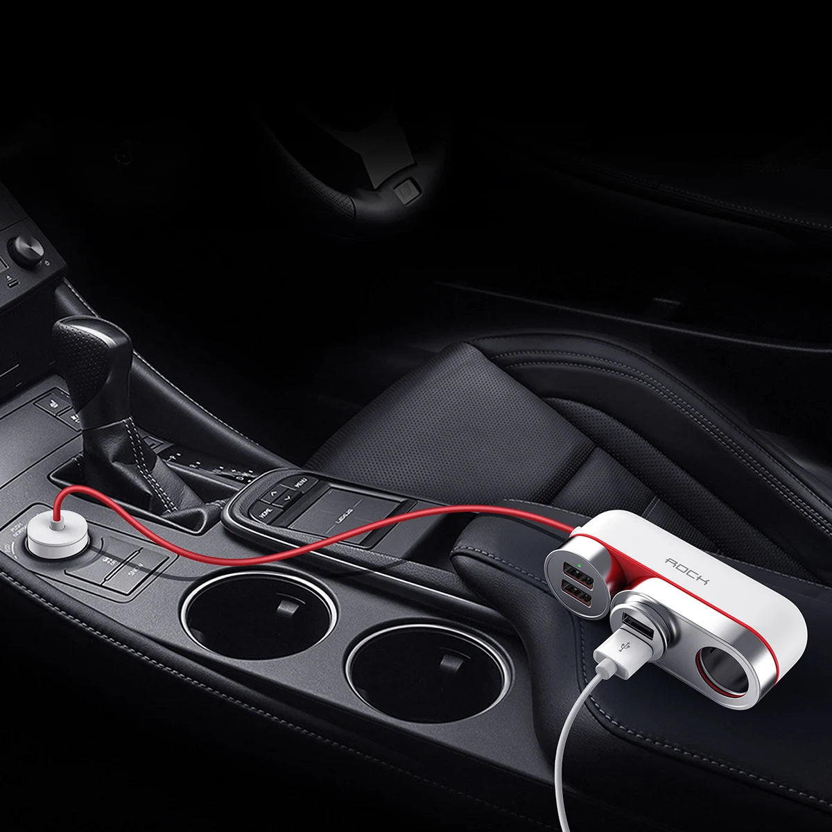 ROCK 2 USB автомобильный разветвитель зарядное устройство розетка для автомобильного прикуривателя для iPhone/iPad/samsung/зарядка для телефона планшета 4.8A автомобильное зарядное устройство
