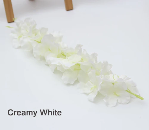 50 шт./лот, многоцветная подвесная Орхидея из искусственного шелка, цветок для украшения свадебной вечеринки, банкета, самодельные декоративные цветы - Цвет: Creamy White