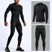 Pantalones de entrenamiento de compresión de secado rápido para hombres, conjuntos de Fitness para correr, mallas de gimnasio, pantalones para correr, ropa, chaqueta de baloncesto deportes ropa deportiva