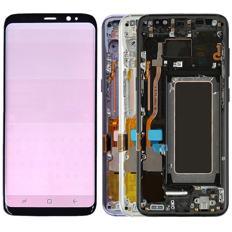 Дешево Оригинальный S8 плюс ЖК дисплей с рамкой для Samsung Galaxy S8 G950F Экран S8 плюс G955F активно матричные осид, Дисплей Сенсорный экран планшета