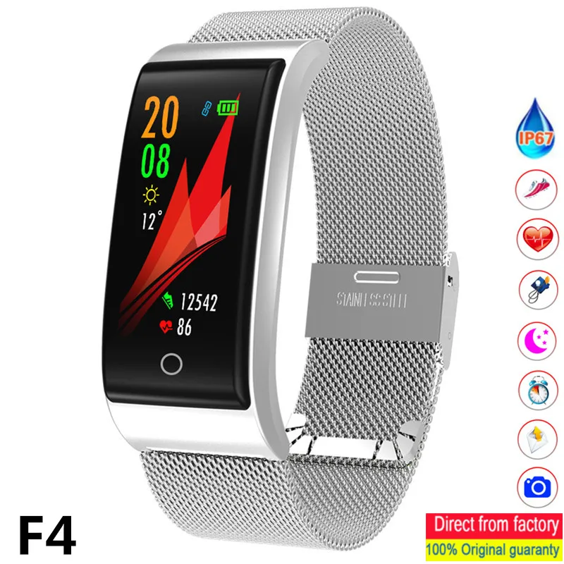 

Smart Band Men F4 HD Screen Dynamic Heart Rate Blood Pressure Monitoring Bluetooth Smart watch Sports step fitness bracelet