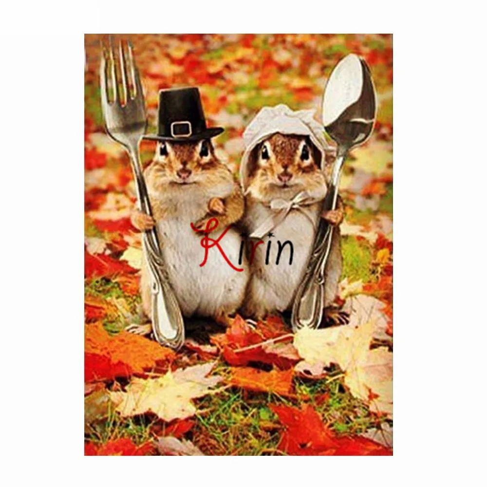 

Kirin show DIY Diamond Painting Stickers Kits for Kids ,Paint by Numbers rabbit spoon wedding home decor stickers gifts