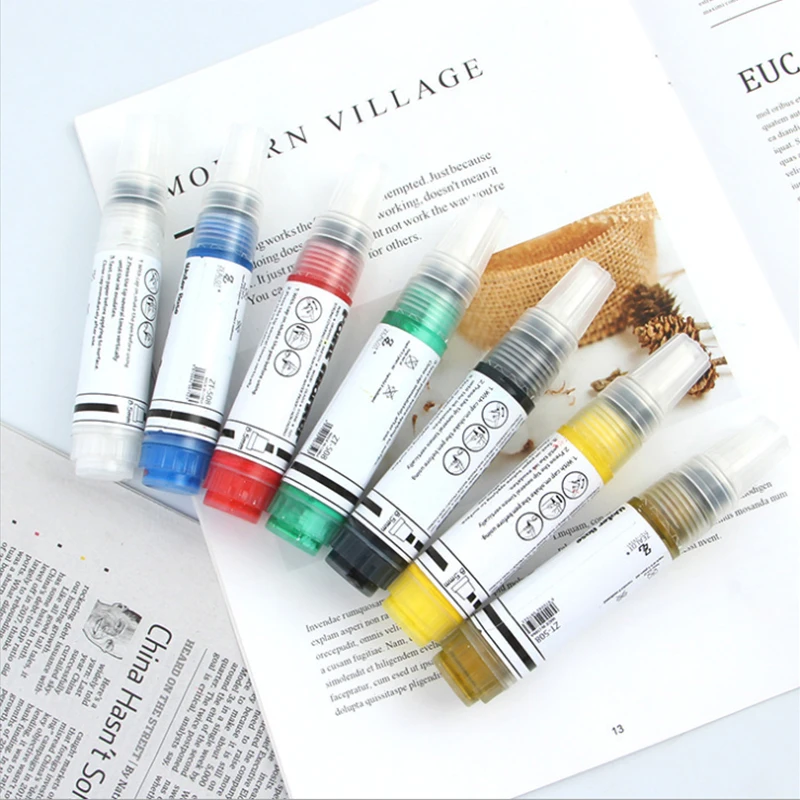 Акриловый маркер с наклонной головкой, 12 цветов, 8,5 мм, водопроводная Студенческая живопись, цветной уличный маркер для граффити