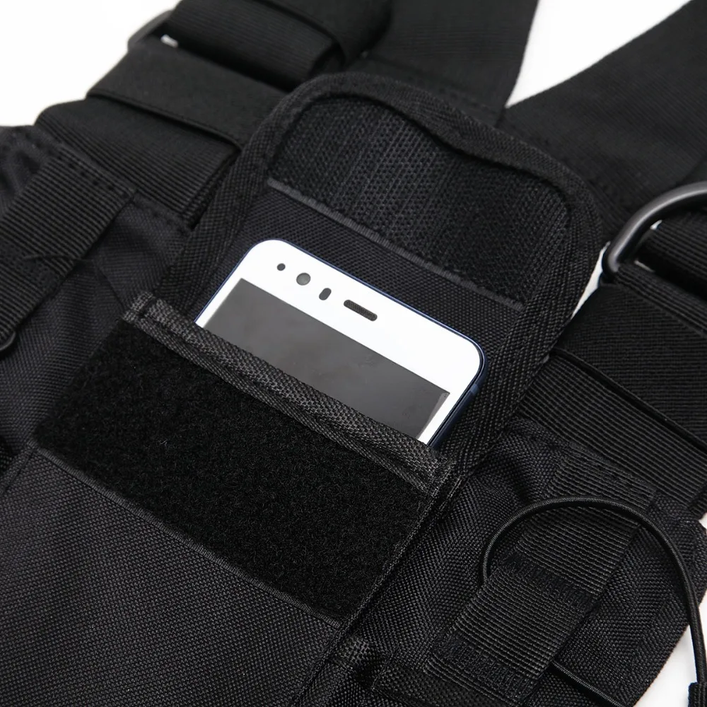 Нейлоновый двухсторонний чехол для радио нагрудный передний пакет Карманный Walkie Talkie жгут жилет сумка держатель чехол для переноски для Baofeng UV-5R UV-82 радио