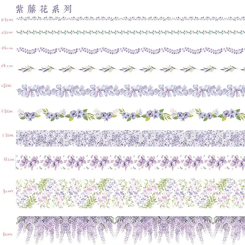 10 рулонов/набор васи ленты различные узоры для вас выбрать васи ленты набор - Цвет: Wisteria 10rolls