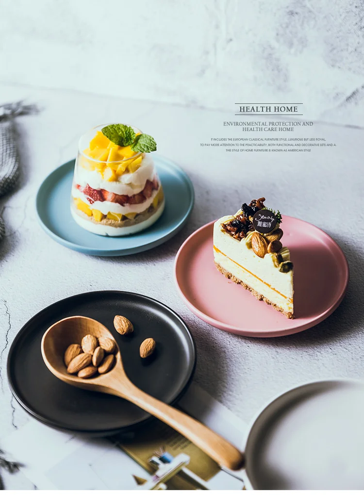 Скандинавском стиле керамическое матовое блюдо для закусок тарелки для торта Бытовая Посуда диета тарелка круглое блюдо