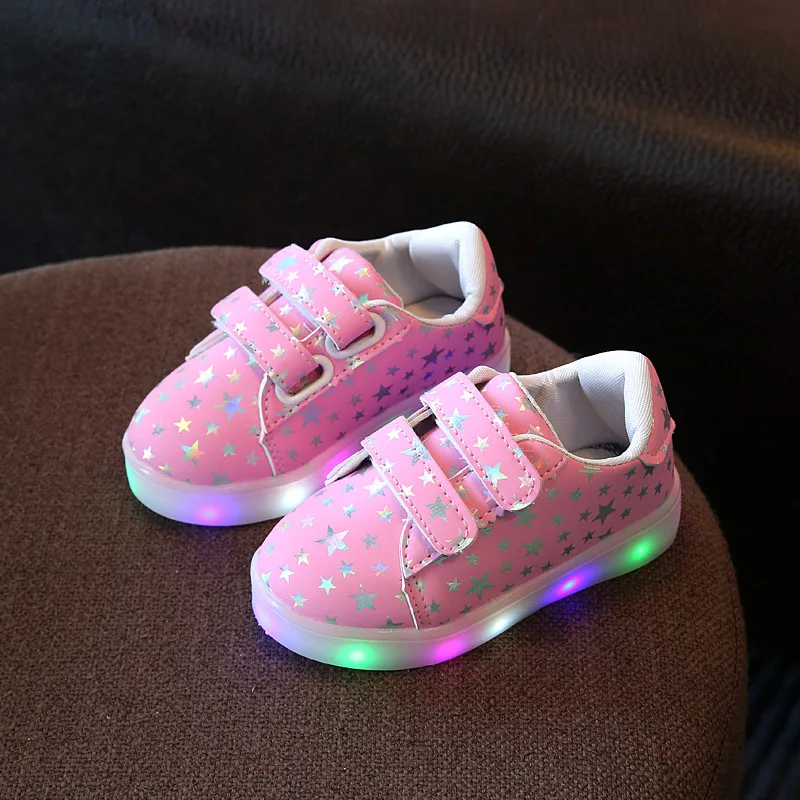 

Children Shoes With Light Led 2018 New Fashion Kids Shoes Luminous Glowing Sneakers Baby Toddler Boys Girls Shoes Size 21-30